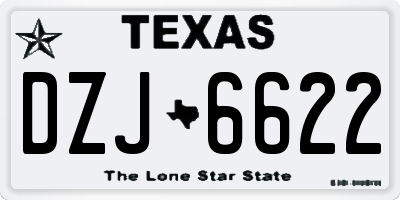 TX license plate DZJ6622