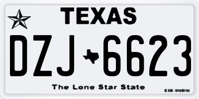 TX license plate DZJ6623