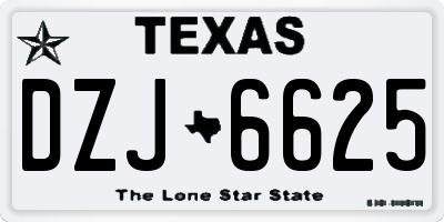 TX license plate DZJ6625