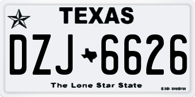 TX license plate DZJ6626
