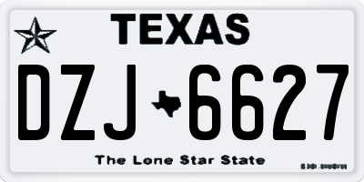 TX license plate DZJ6627
