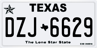 TX license plate DZJ6629