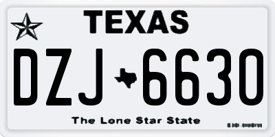 TX license plate DZJ6630
