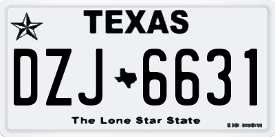 TX license plate DZJ6631