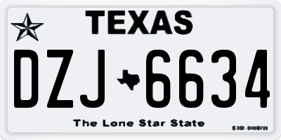 TX license plate DZJ6634
