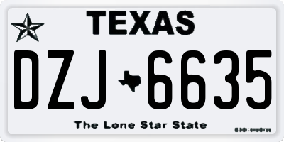 TX license plate DZJ6635