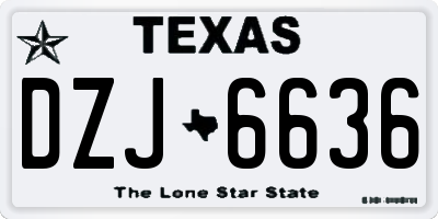 TX license plate DZJ6636