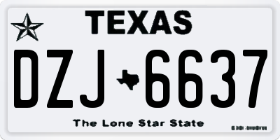 TX license plate DZJ6637