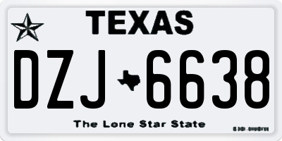 TX license plate DZJ6638