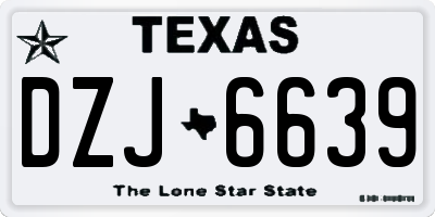 TX license plate DZJ6639