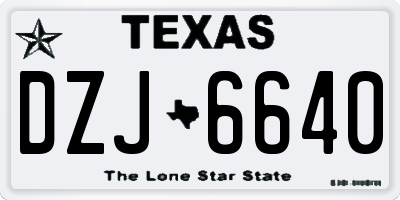 TX license plate DZJ6640