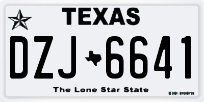 TX license plate DZJ6641