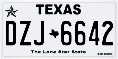 TX license plate DZJ6642