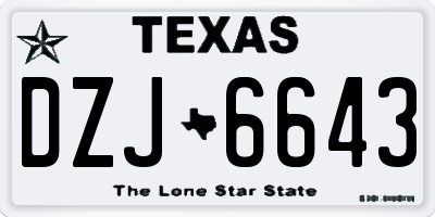 TX license plate DZJ6643
