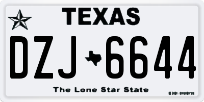 TX license plate DZJ6644