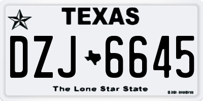 TX license plate DZJ6645