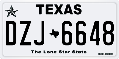 TX license plate DZJ6648