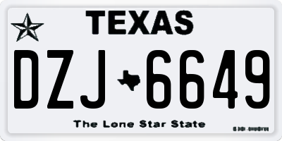 TX license plate DZJ6649