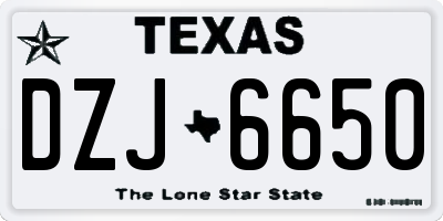 TX license plate DZJ6650