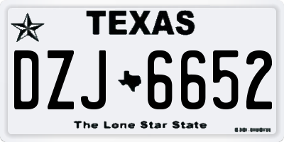 TX license plate DZJ6652