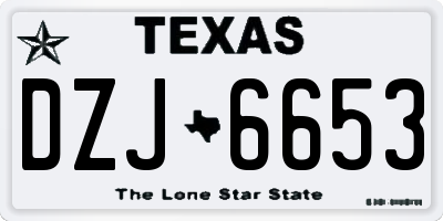 TX license plate DZJ6653