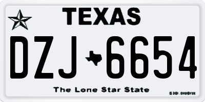 TX license plate DZJ6654