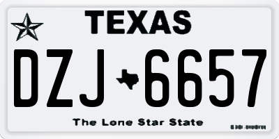 TX license plate DZJ6657