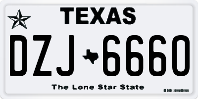 TX license plate DZJ6660