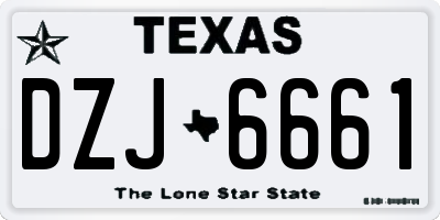 TX license plate DZJ6661