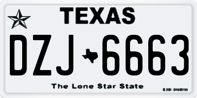 TX license plate DZJ6663