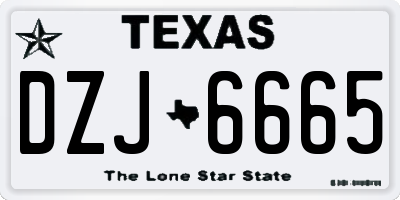 TX license plate DZJ6665