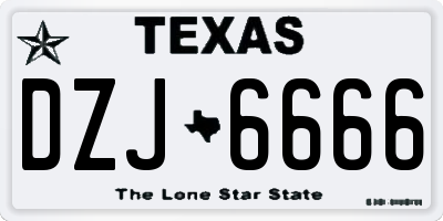 TX license plate DZJ6666