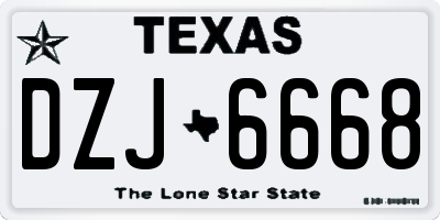 TX license plate DZJ6668