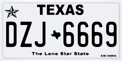 TX license plate DZJ6669