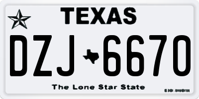TX license plate DZJ6670