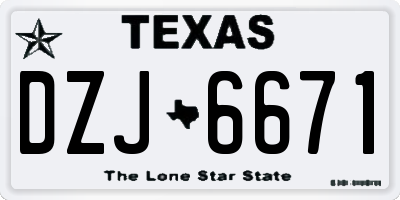 TX license plate DZJ6671