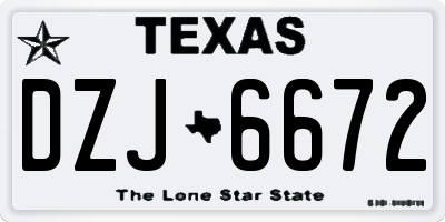 TX license plate DZJ6672