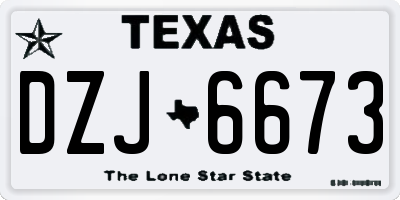 TX license plate DZJ6673