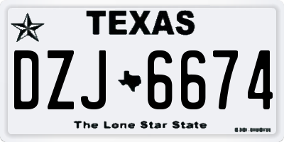TX license plate DZJ6674