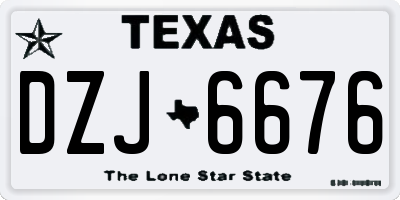 TX license plate DZJ6676