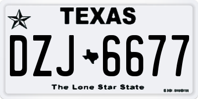 TX license plate DZJ6677
