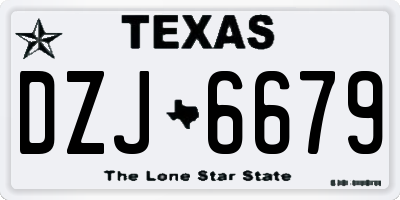 TX license plate DZJ6679
