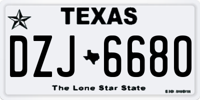 TX license plate DZJ6680