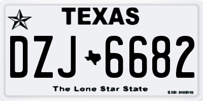 TX license plate DZJ6682
