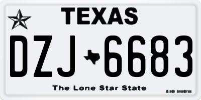 TX license plate DZJ6683