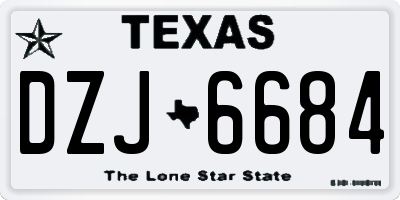TX license plate DZJ6684