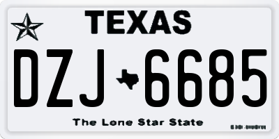 TX license plate DZJ6685
