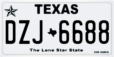 TX license plate DZJ6688