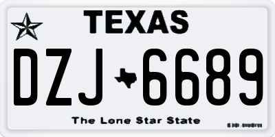 TX license plate DZJ6689