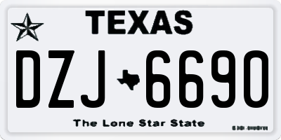 TX license plate DZJ6690